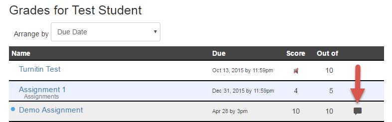 How to view Instructor comments  Student guide image