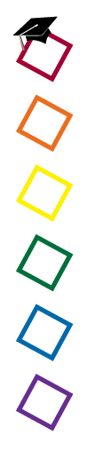 Rainbow Squares with graduation hat
